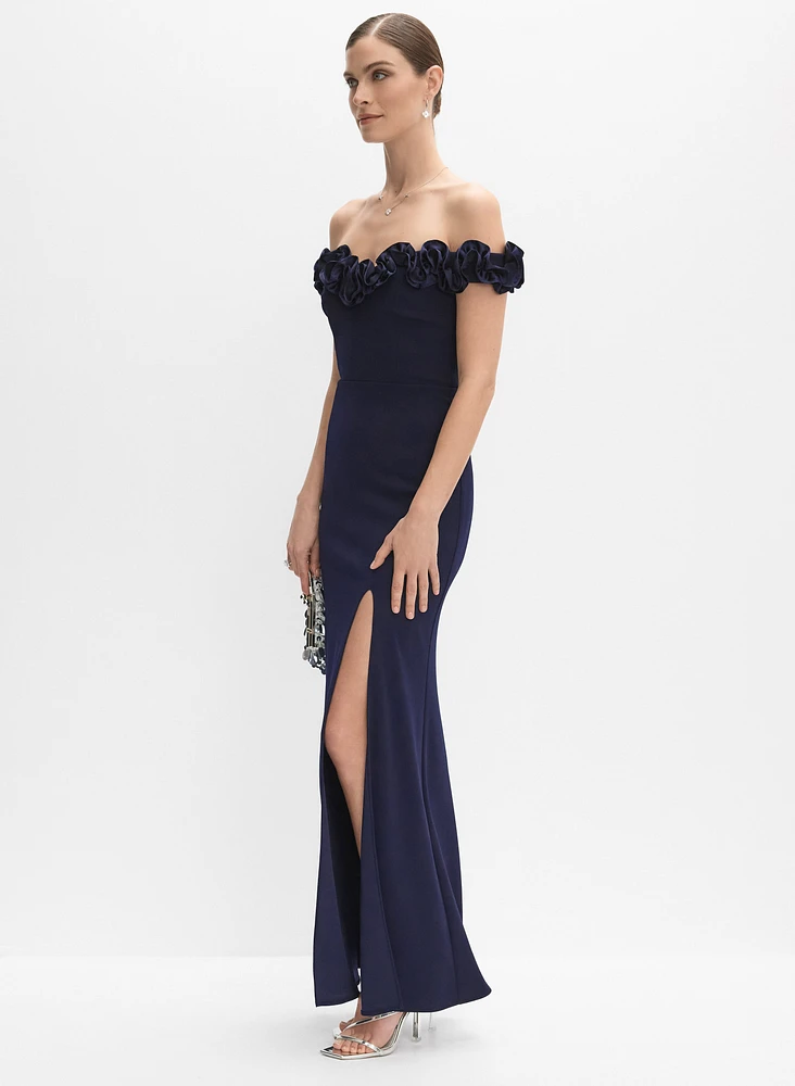 Robe à rosettes en satin