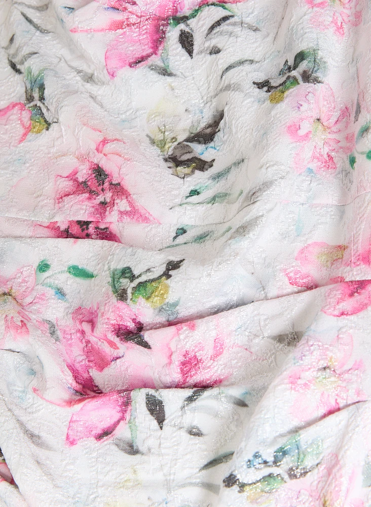 Adrianna Papell - Robe à motif floral métallique