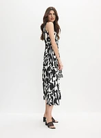 Robe midi à motif géométrique