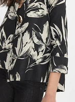 Veste florale à bouton surdimensionné