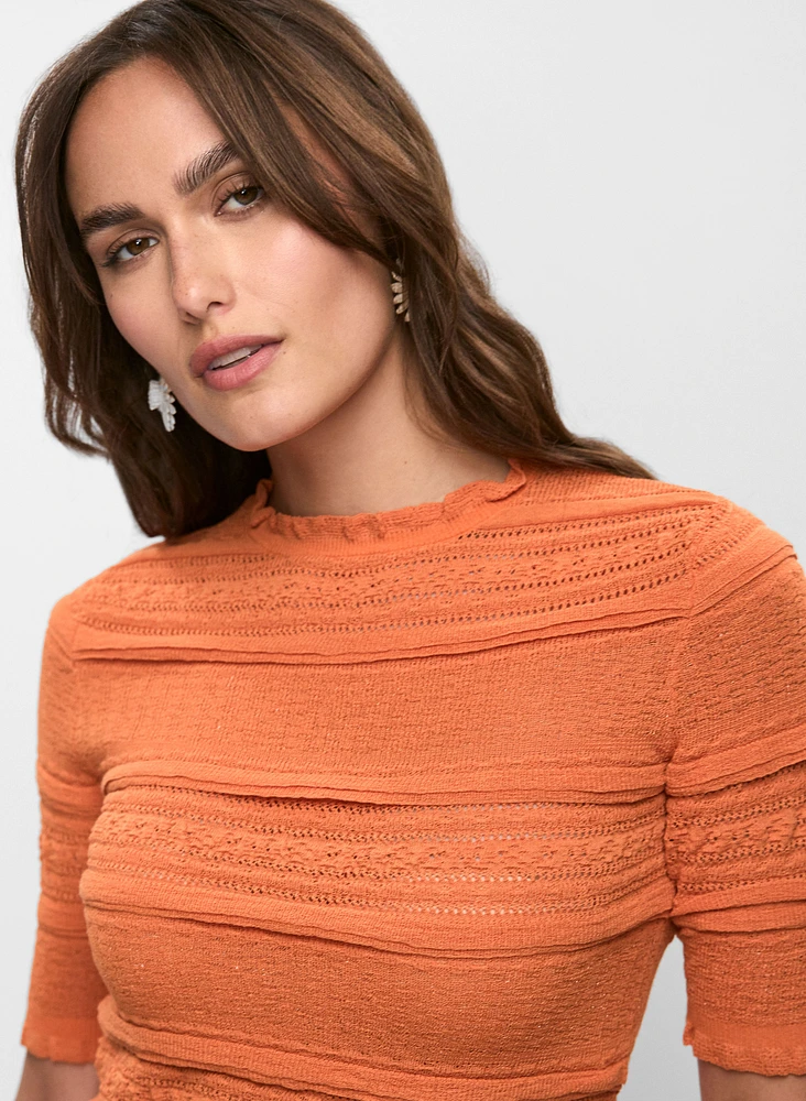 Pull en tricot à ourlet ondulé