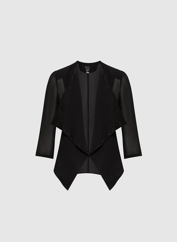 Stud Embellished Sheer Bolero