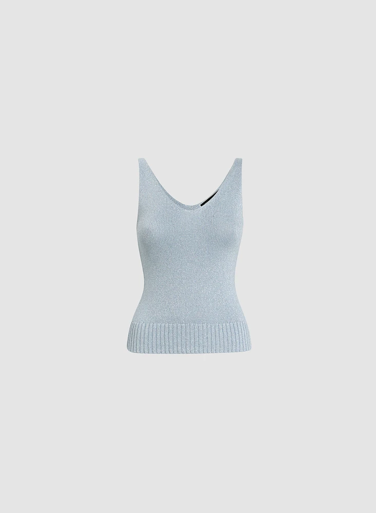 Camisole en tricot léger à effet métallique