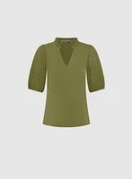Eyelet Sleeve Top