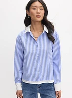 Rhinestone Pinstripe Blouse