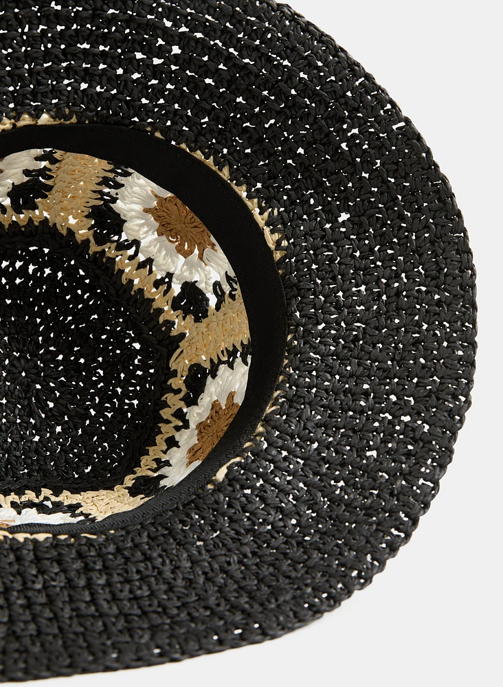 Floral Patchwork Straw Hat