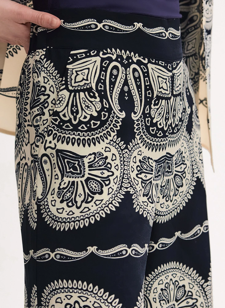 Paisley Wide-Leg Pants