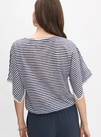 Striped Crochet Trim Top