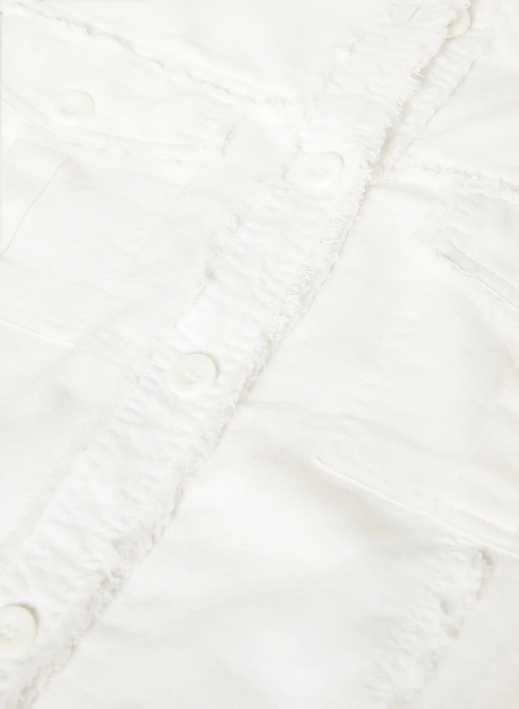 Frayed Linen-Blend Jacket