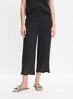 Floral Embroidered Capris
