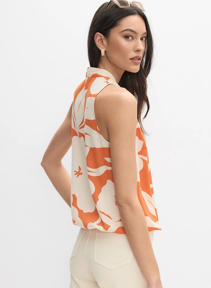 Blouse cache-coeur sans manches