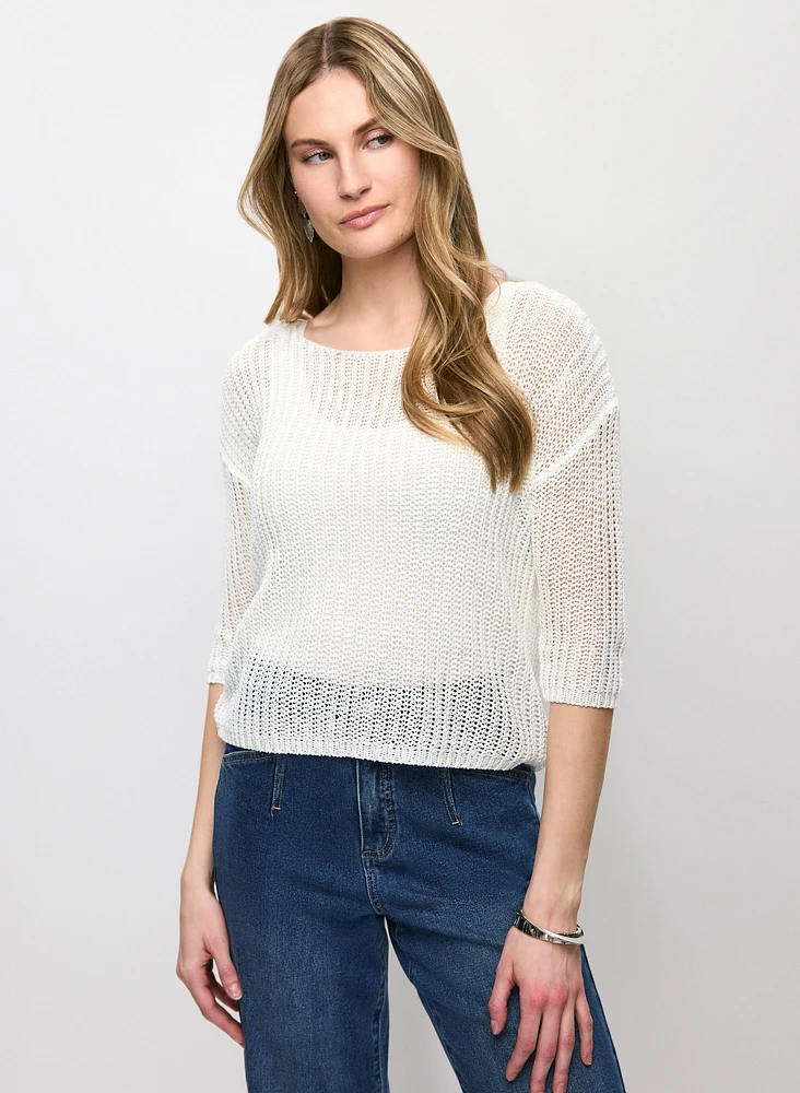 Pull à manches 3/4 en tricot