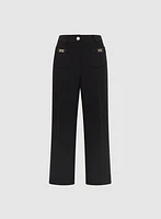 Pocket Detail Culotte Pants