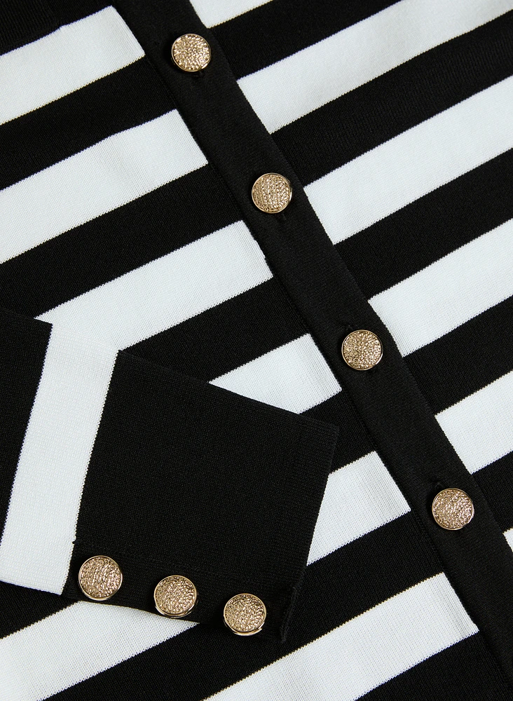 Pull rayé boutonné