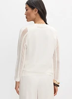 Cardigan à bordures festonnées