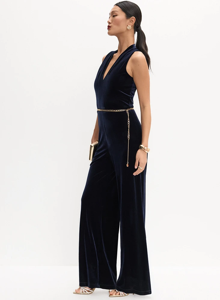 Long Velvet Jumpsuit