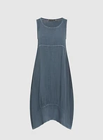 Robe midi en mélange de lin