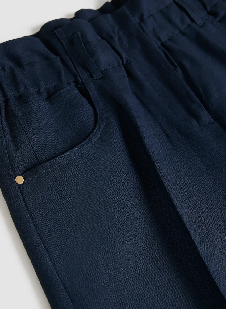 Pantalon écourté en lin