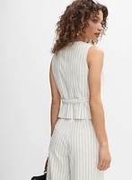 Veste rayée en mélange de lin