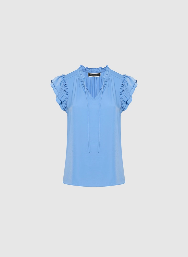 Satin Ruffle Blouse