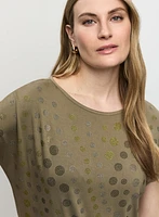 T-shirt à motif pois en strass