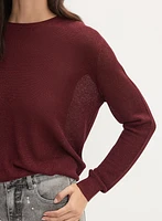 Pull à manches longues en tricot métallique