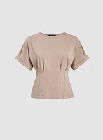 Cuff Sleeve Corset Fit Top