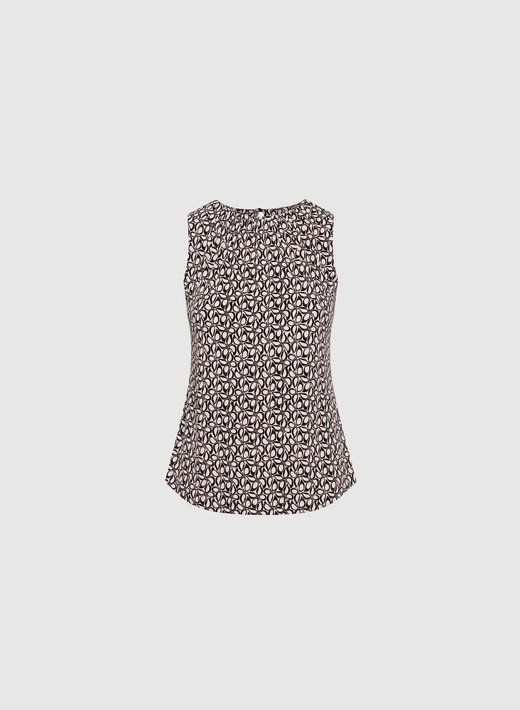 Geometric Butterfly Print Top