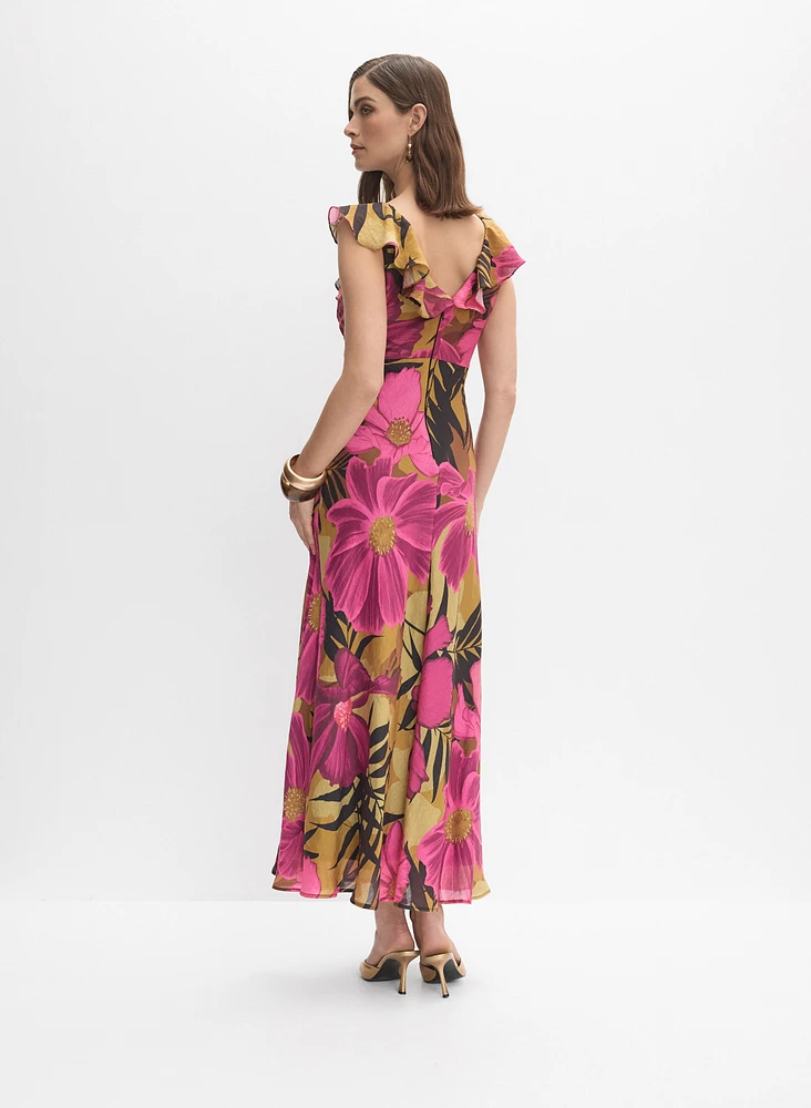 Robe florale à volants