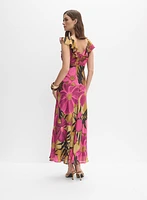 Robe florale à volants