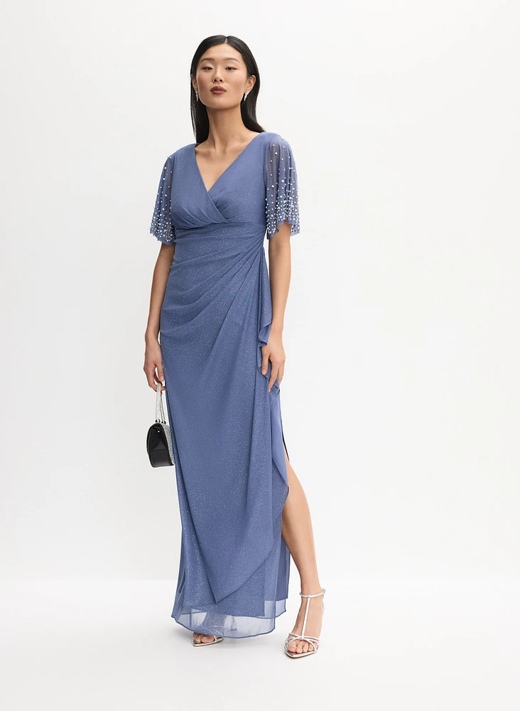 Robe de soirée scintillante à perles