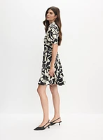 Geometric Print Shirt-Dress