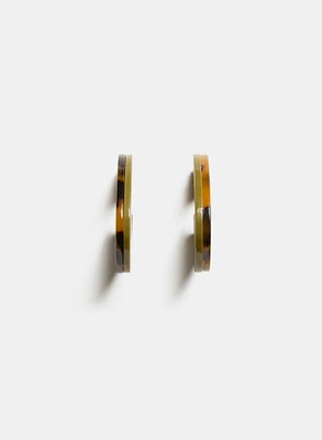 Boucles d'oreilles anneaux en résine mixte