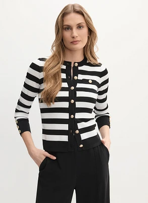 Pull rayé boutonné