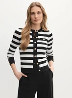 Pull rayé boutonné