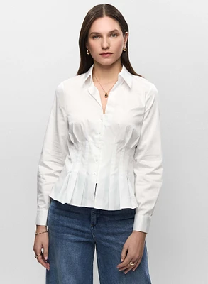 Blouse de coton Essentiels à nervures