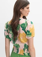 Blouse tropicale à ourlet torsadé