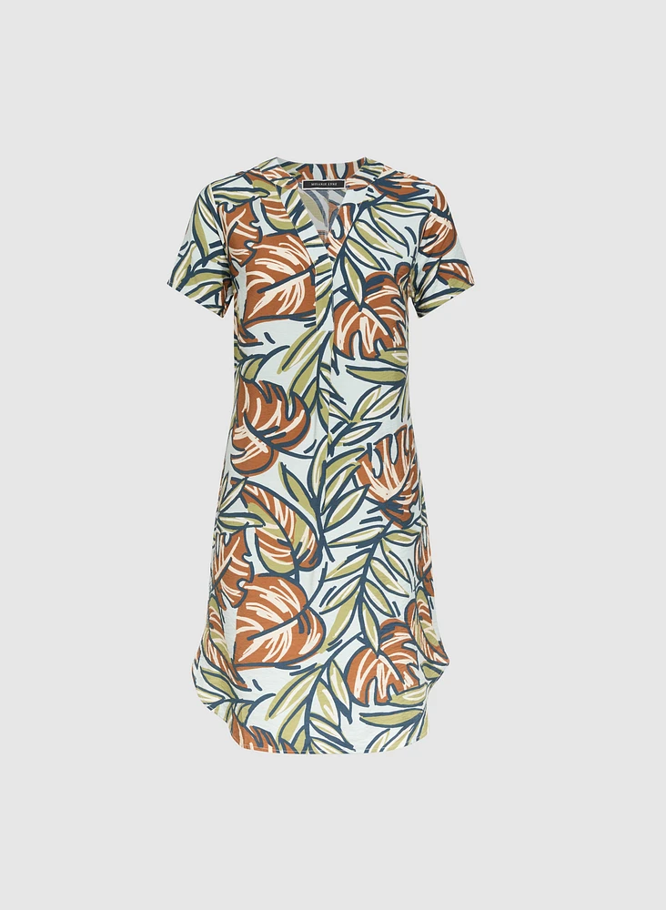 Robe à motif feuilles graphique