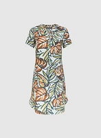 Robe à motif feuilles graphique