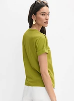 T-shirt à détail en satin