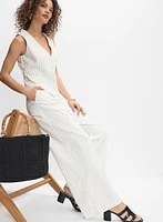 Soho Pinstripe Stretch Linen Pants