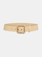Ceinture tressée à boucle carrée
