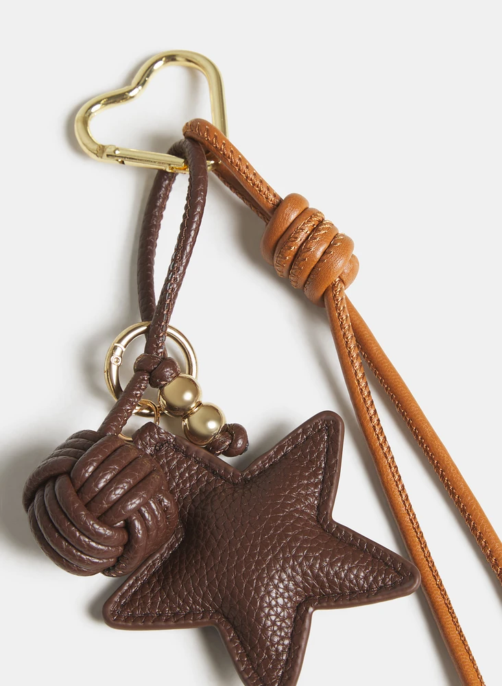 Vegan Leather Star Key Chain