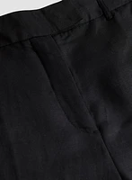 Pantalon en lin mélangé à jambe semi-évasée