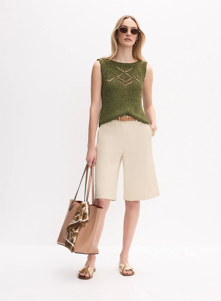 Short en mélange de coton