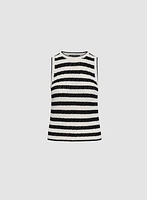 Striped Openwork Tank Top