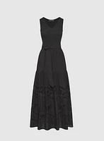 Robe maxi en coton à découpes
