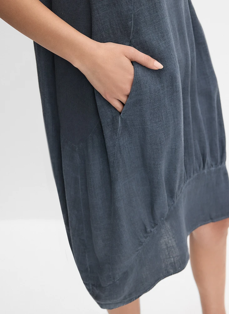 Robe midi en mélange de lin