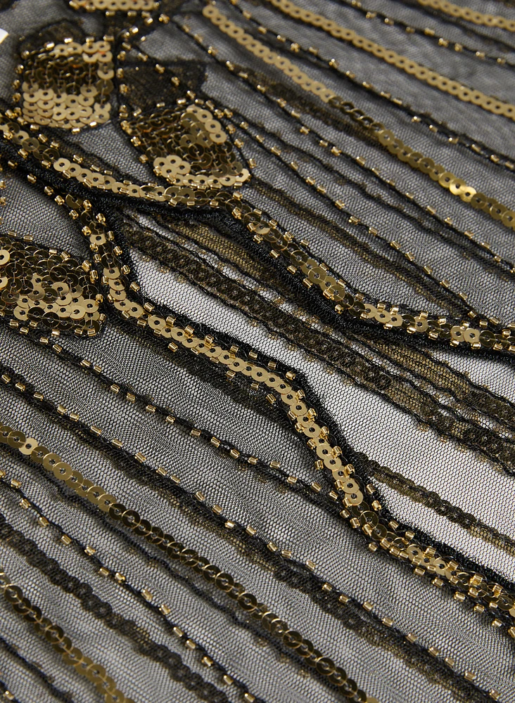 Sheer Sequin Cape
