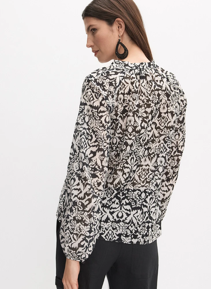 Blouse en coton à motif abstrait